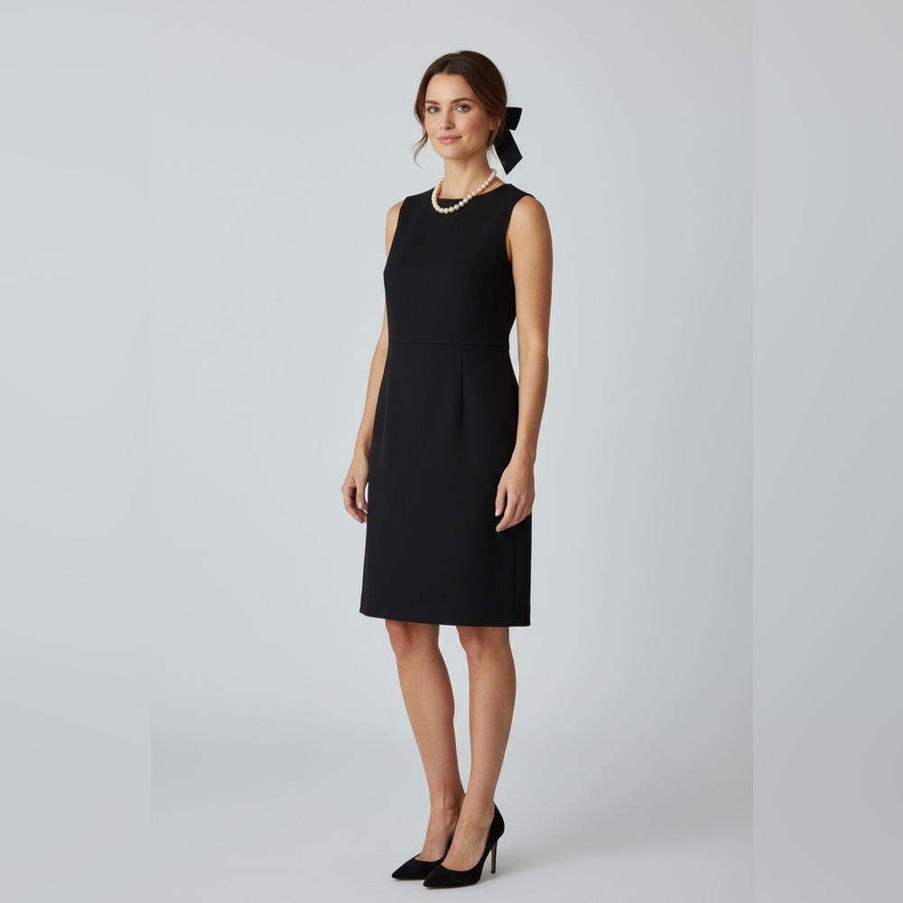 Tahari Arthur S. Levine Black Sleeveless Sheath‎ Dress Classic Career 4